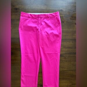Crown and Ivy Womens Hot Pink Fuchsia Flat Front Pants Straight Leg Chino 14